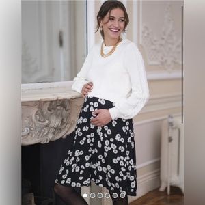 Black & White Maternity & Nursing Dress with Cotton Top Size 6